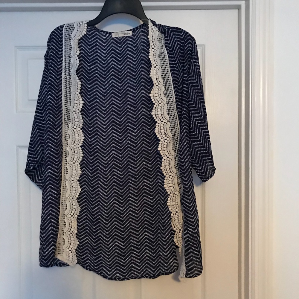 Blue cardigan kimono